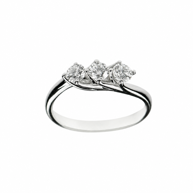 Flower Trilogy Ring on a neutral studio background
