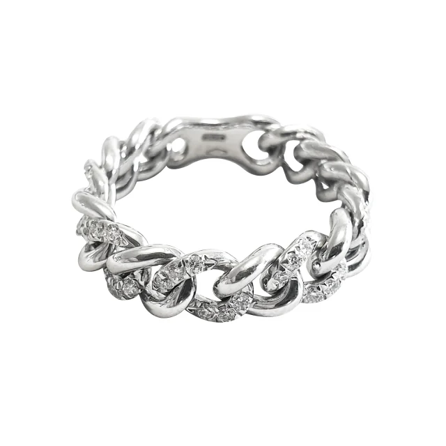 Liaison White-Gold Ring on a neutral studio background